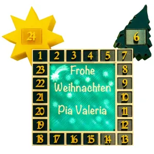 beleuchteter Adventskalender emerald